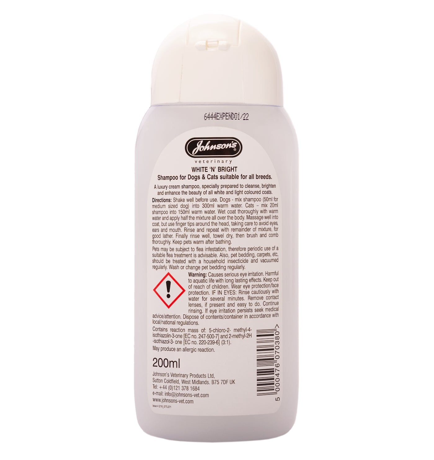 Johnson's White 'n' Bright Shampoo for Dogs & Cats - Buy Online SPR Centre UK