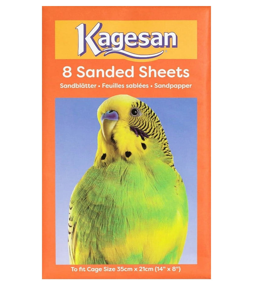 Kagesan - Cage Bird Sanded Sheets (Orange) - 35cm x 21cm - 8 Pack - Buy Online SPR Centre UK