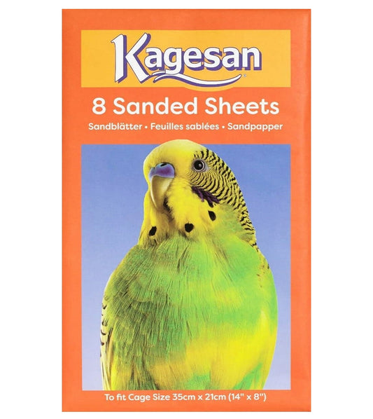 Kagesan - Cage Bird Sanded Sheets (Orange) - 35cm x 21cm - 8 Pack - Buy Online SPR Centre UK