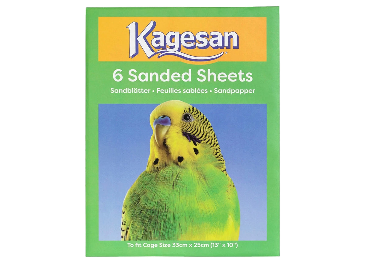 Kagesan - Cage Bird Sanded Sheets (Green) - 33cm x 25cm - 6 Pack - Buy Online SPR Centre UK