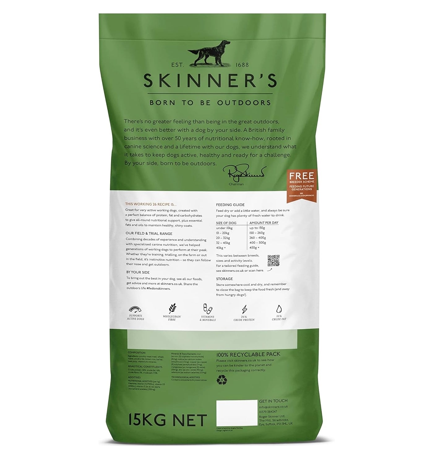 Skinner's - Field & Trial Working 26 - *VAT Free* - Buy Online SPR Centre UK