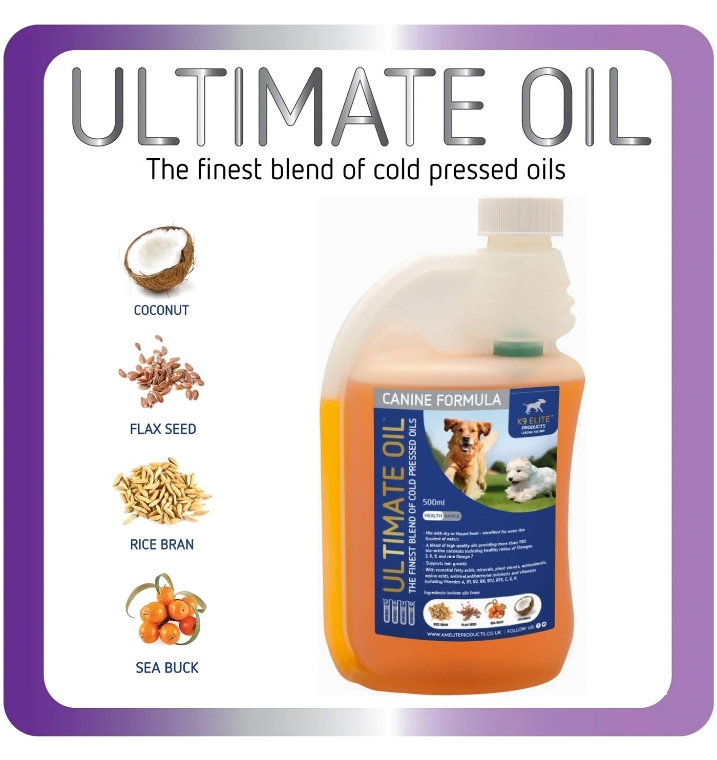 KM Elite - Canine Ultimate Oil - 500ml - Buy Online SPR Centre UK