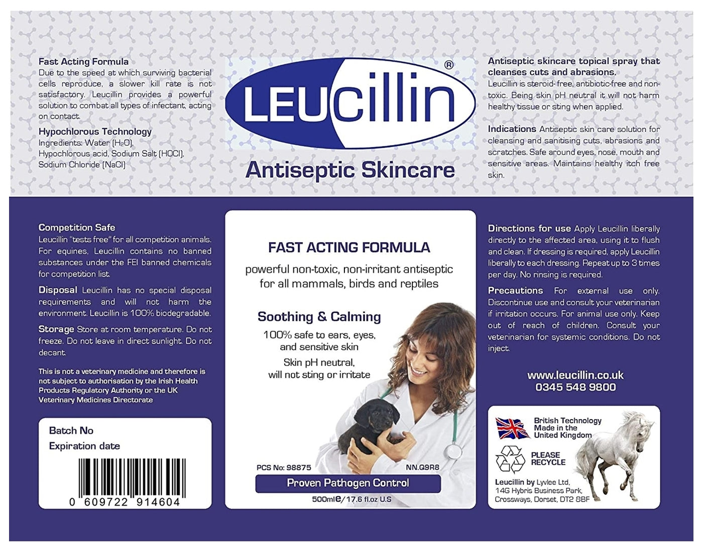 Leucillin - Antiseptic Skin Care for Animals - Buy Online SPR Centre UK