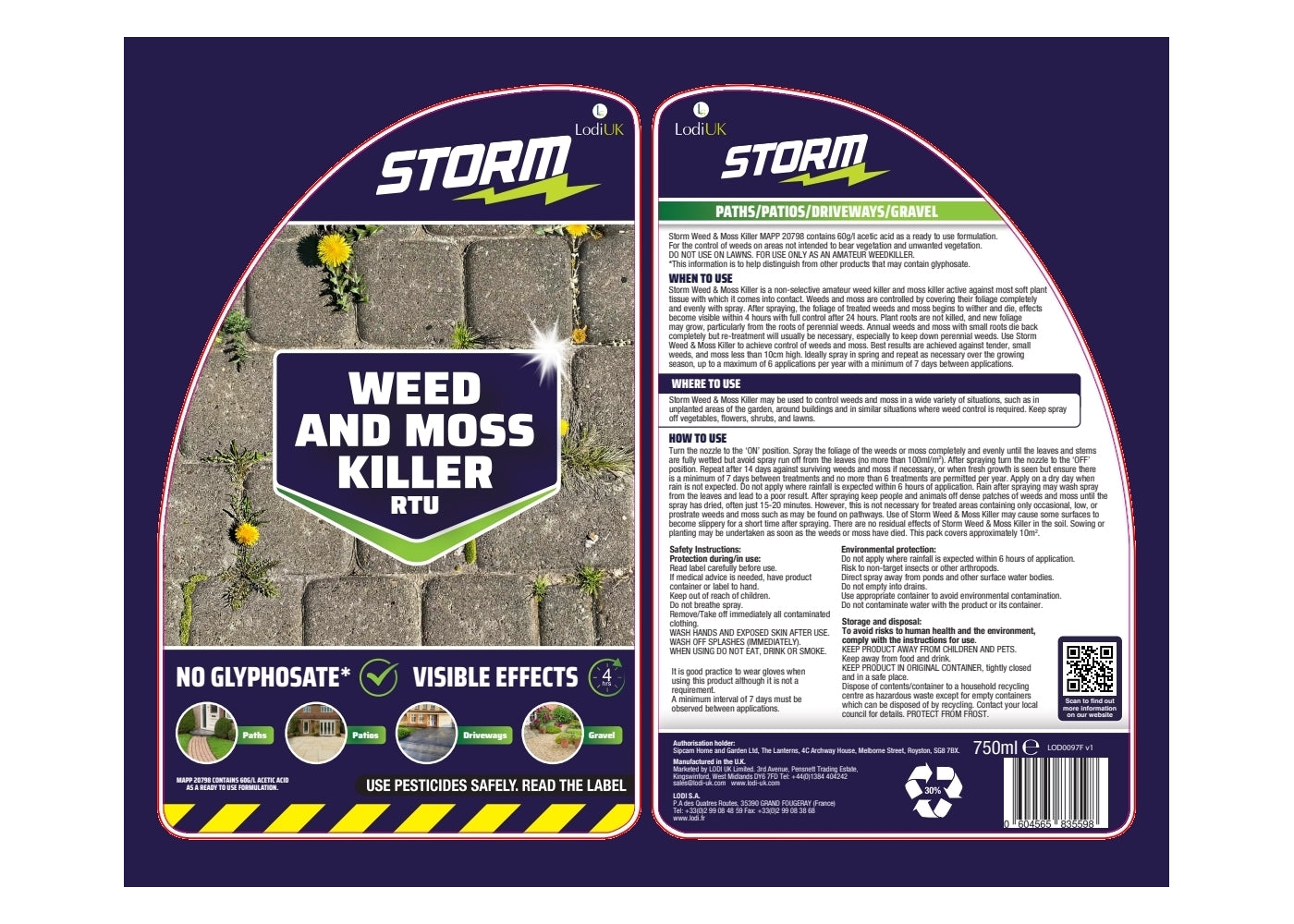 Storm - RTU Weed & Moss Killer Spray 750ml - Buy Online SPR Centre UK