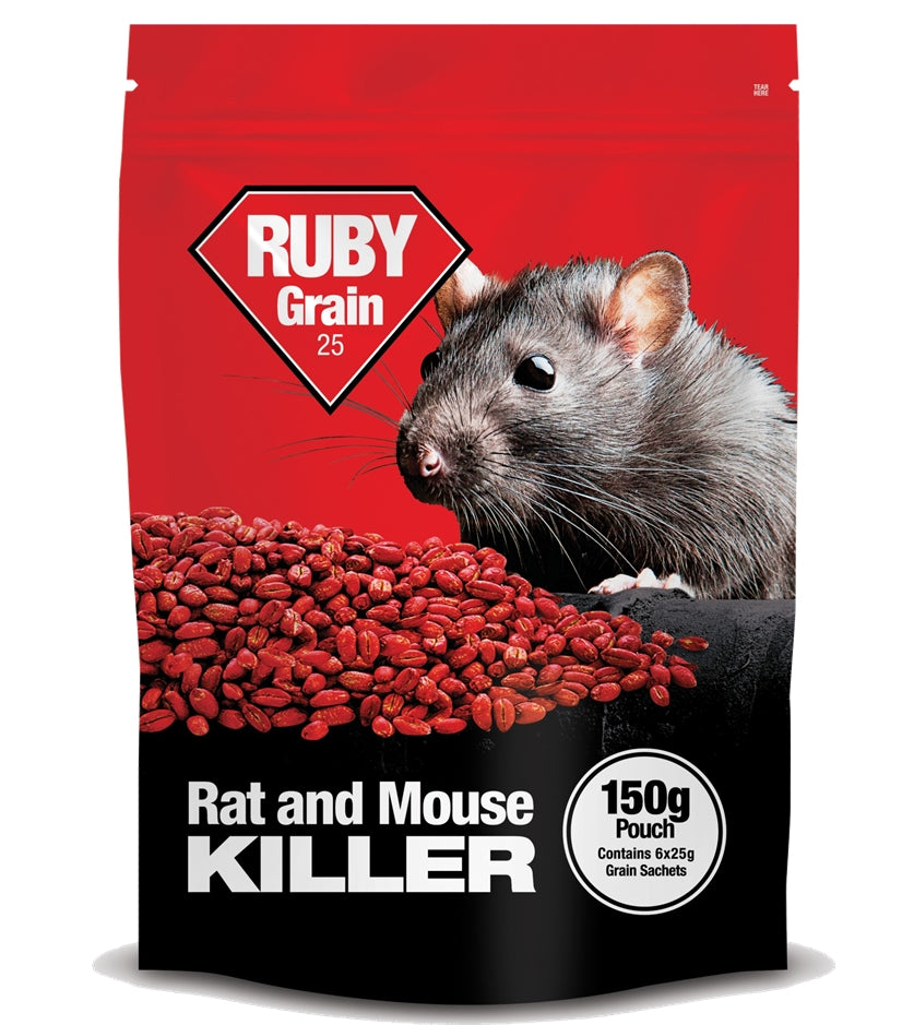 Lodi - Ruby Grain 25 Rat & Mouse Killer - 150g Pouch (6 x 25g Sachets) - Buy Online SPR centre UK