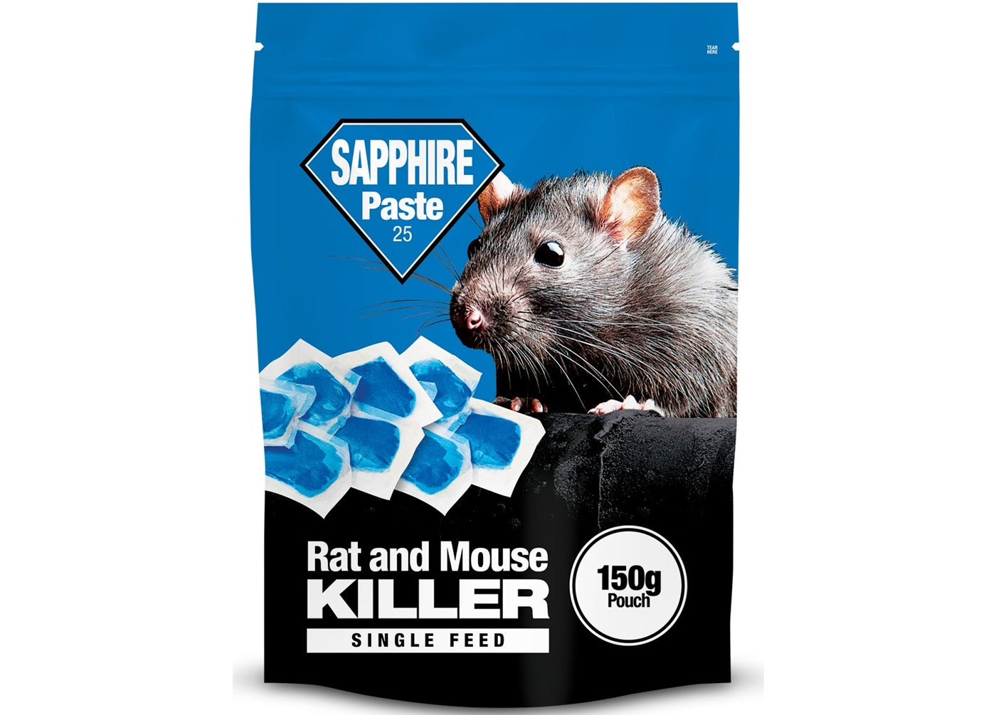 Lodi Sapphire Paste Rat & Mouse Killer - 150g pouch (15 x 10g sachets) - Buy Online SPR Centre UK