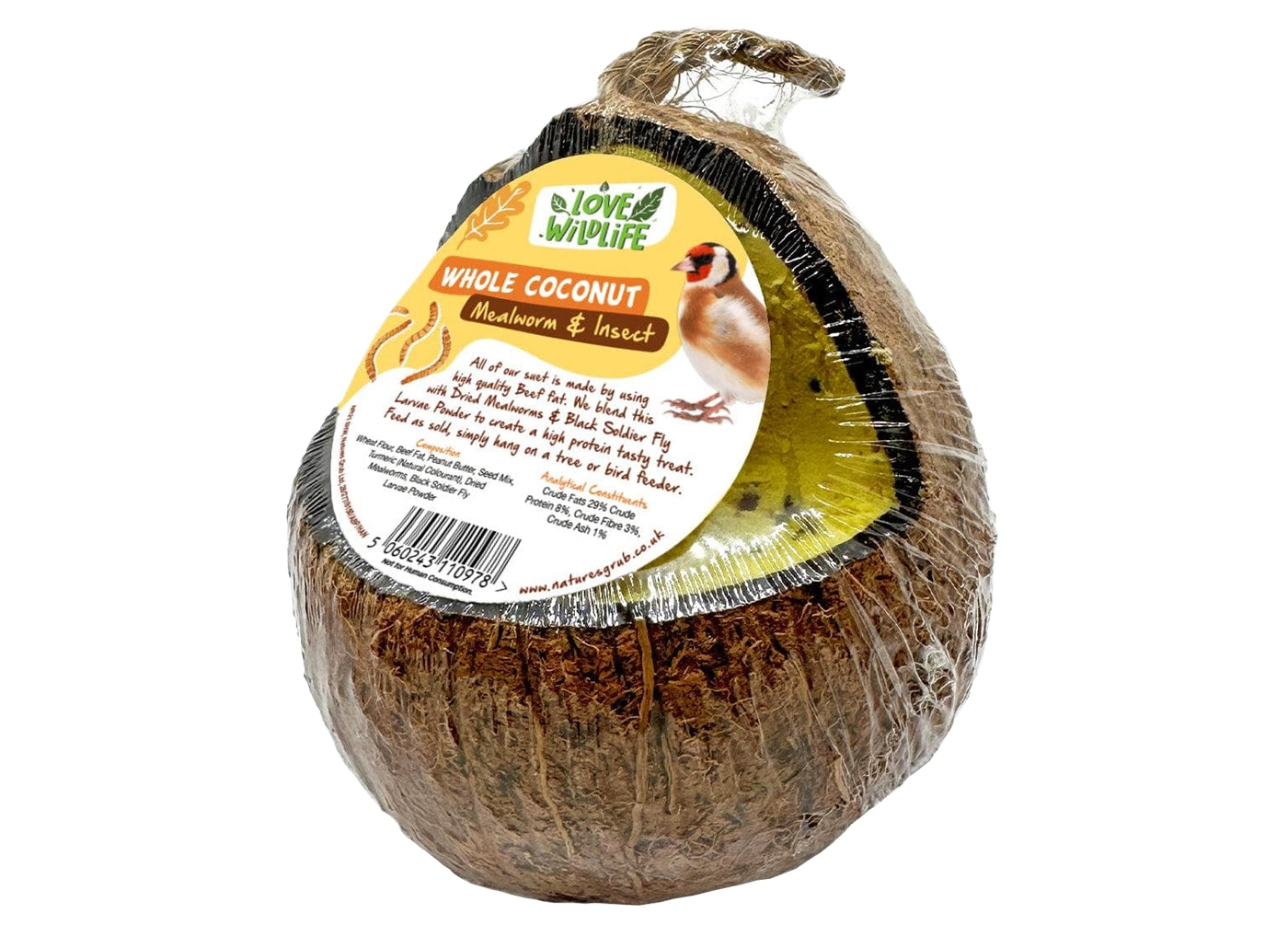 Love Wildlife - Fruit & Berry Whole Coconut | Wild Bird Care - Buy Online SPR Centre UK