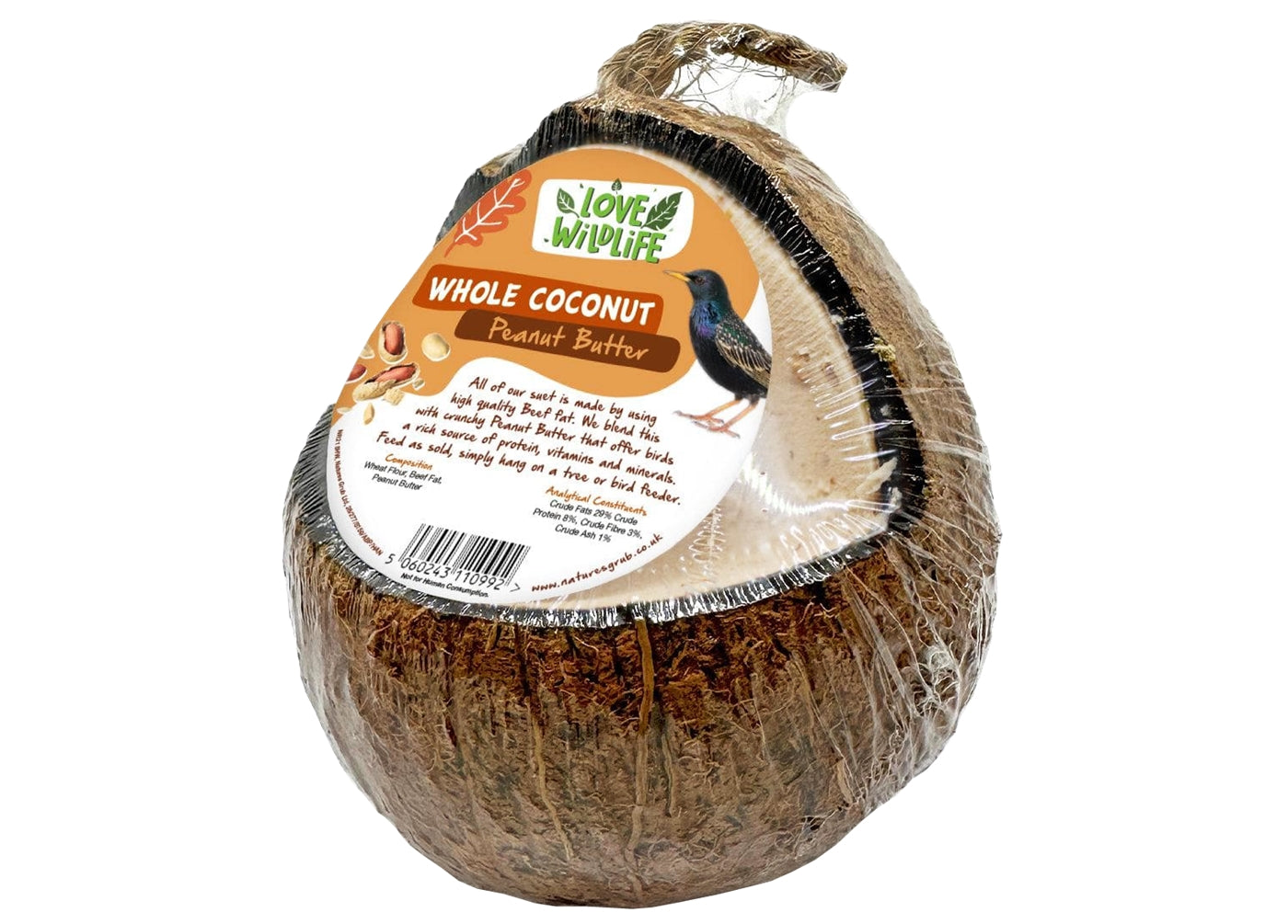 Love Wildlife - Peanut Butter Whole Coconut | Wild Bird Care - Buy Online SPR centre UK