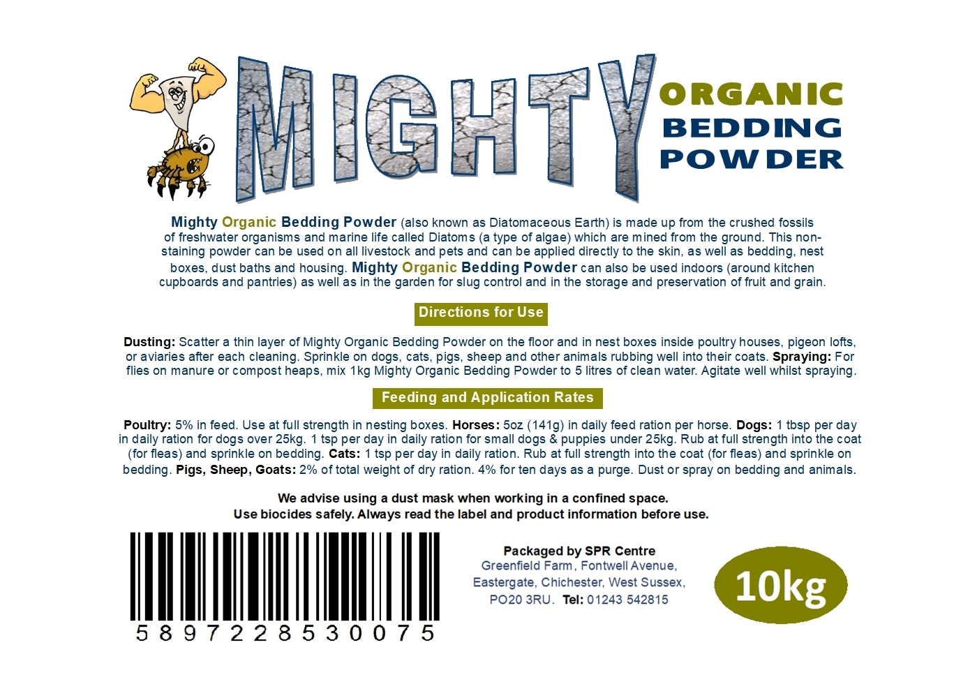 Mighty Organic Bedding Powder (100% Diatomaceous Earth) - Buy Online SPR Centre UK