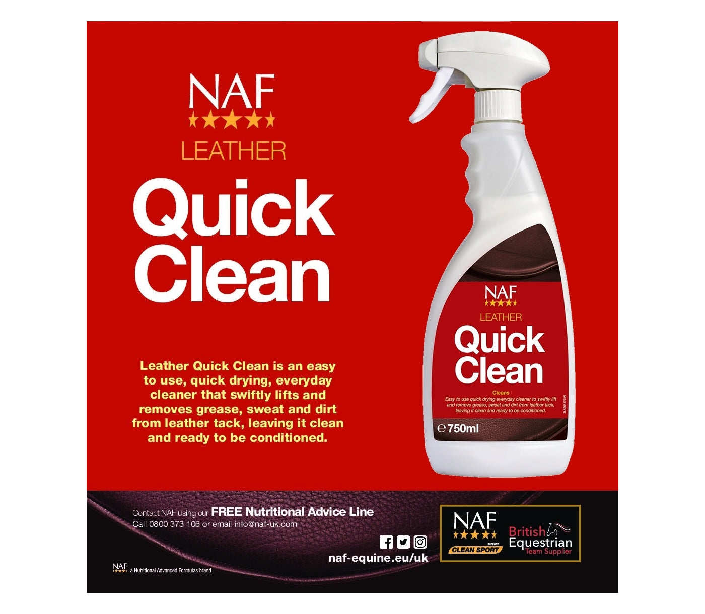 NAF Leather Quick Clean | Tack Care - Buy Online SPR Centre UK