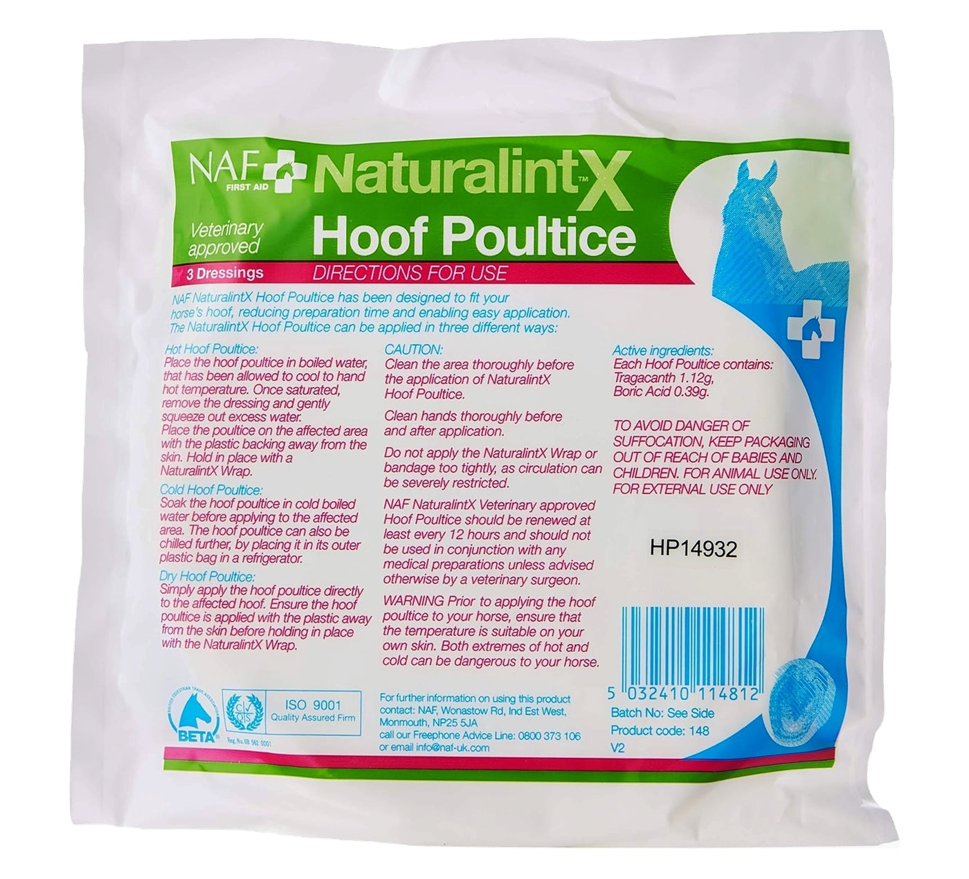 NAF NaturalintX - Hoof Poultice for Horses (3 Pack) - Buy Online SPR Centre UK