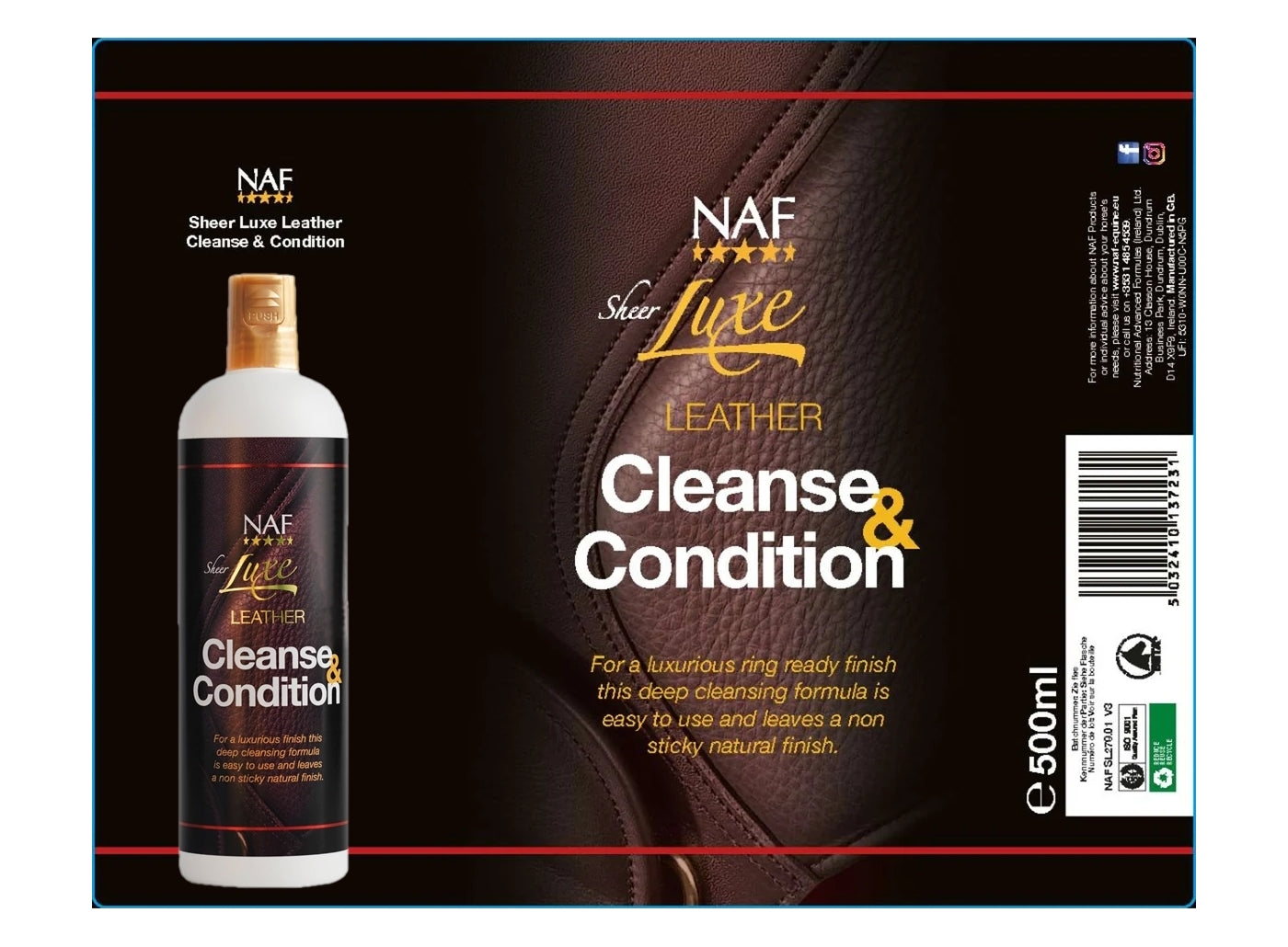 NAF - Sheer Luxe Leather Cleanse & Condition | Tack Care - Buy Online SPR Centre UK