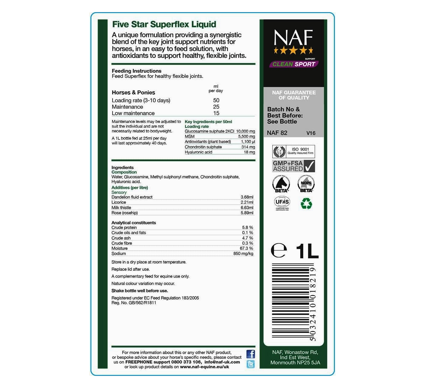 NAF - Superflex Liquid 1 Litre | Horse Care - Buy Online SPR Centre UK