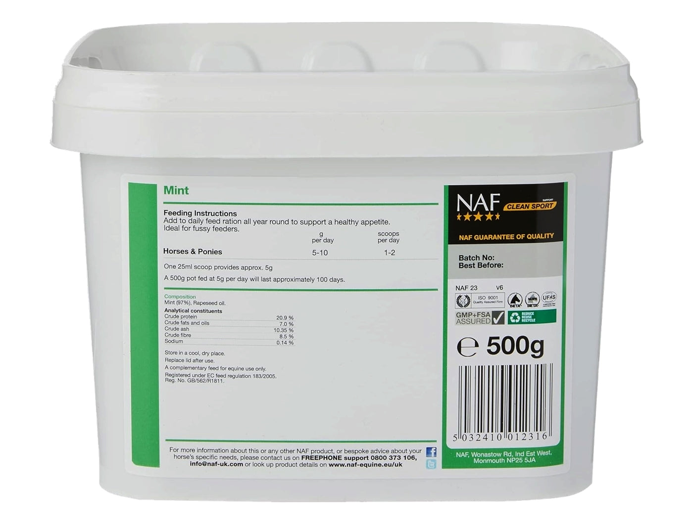 NAF Mint 500g | Horse Care Supplement - Buy Online SPR Centre UK