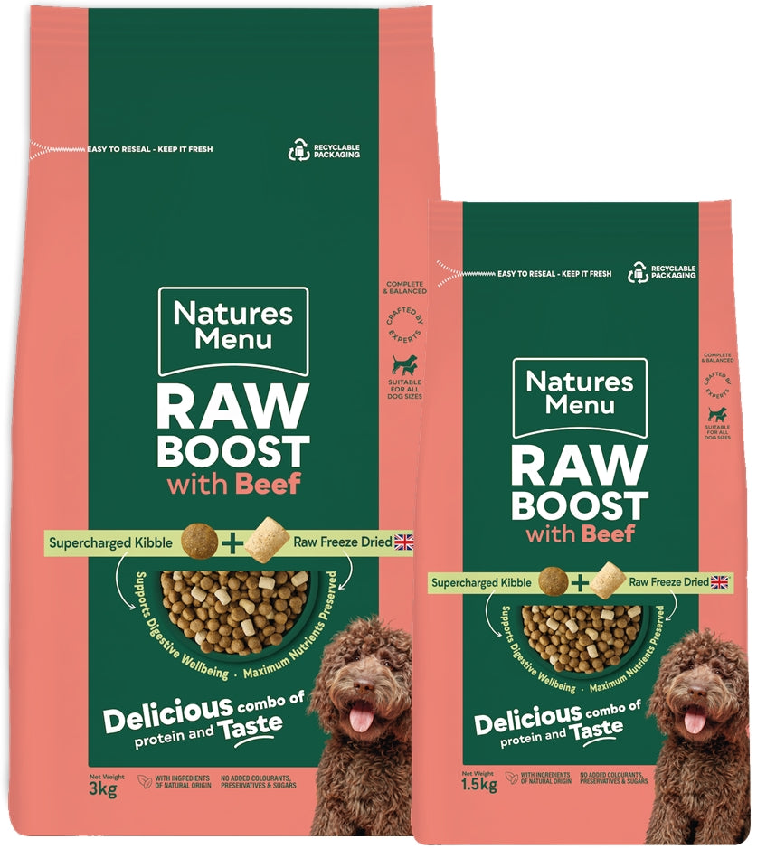 Natures Menu - Raw Boost with Beef | Freeze Dried Dog Food - Buy Online SPR Centre UK