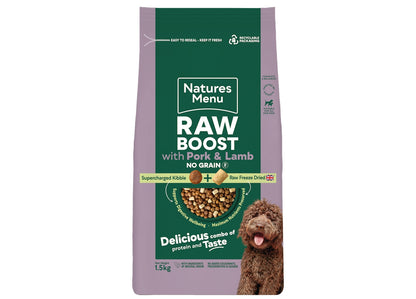 Natures Menu Raw Boost with Pork & Lamb | Freeze Dried Dog Food - Buy Online SPR Centre 