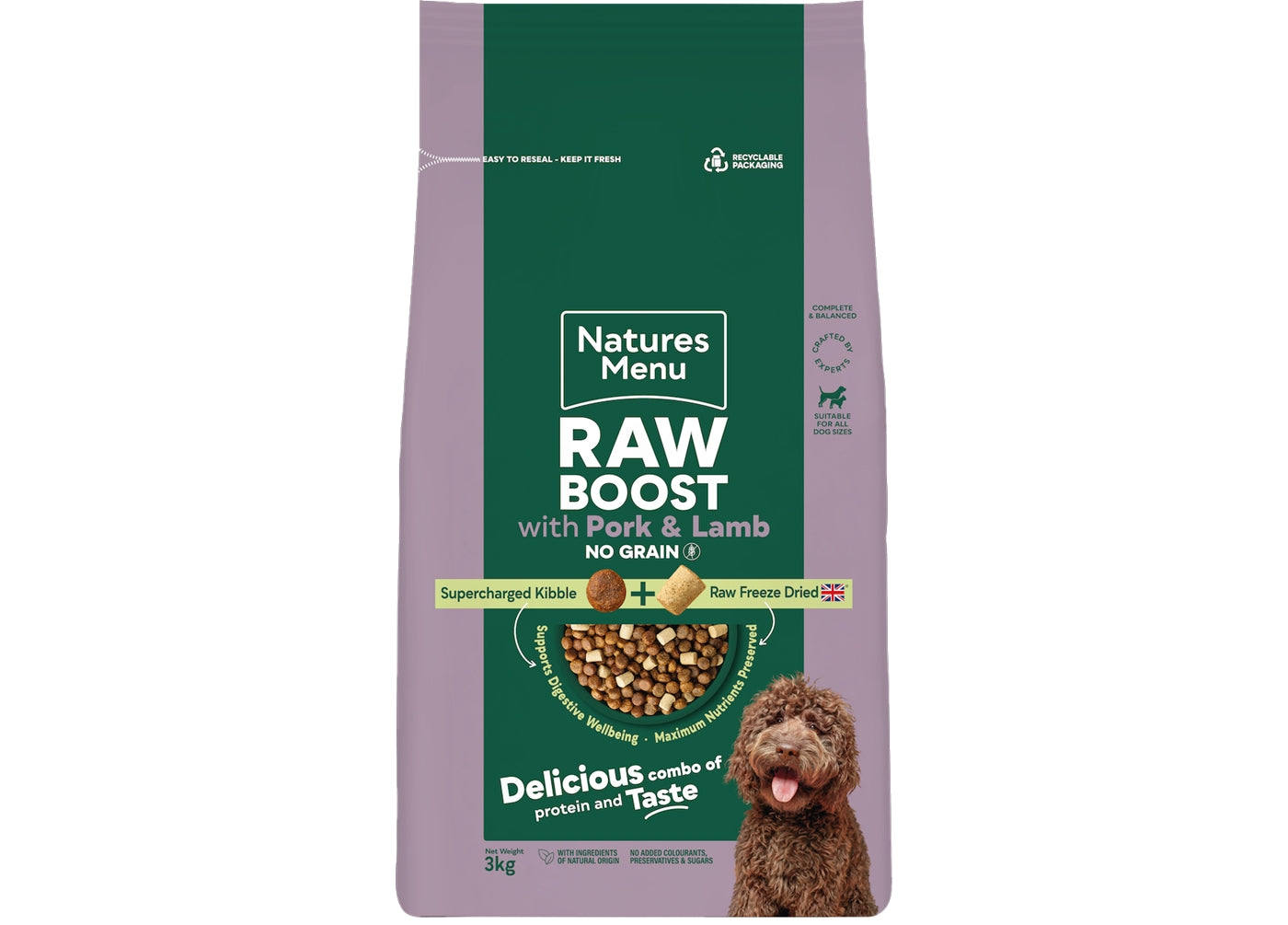 Natures Menu Raw Boost with Pork & Lamb | Freeze Dried Dog Food - Buy Online SPR Centre 
