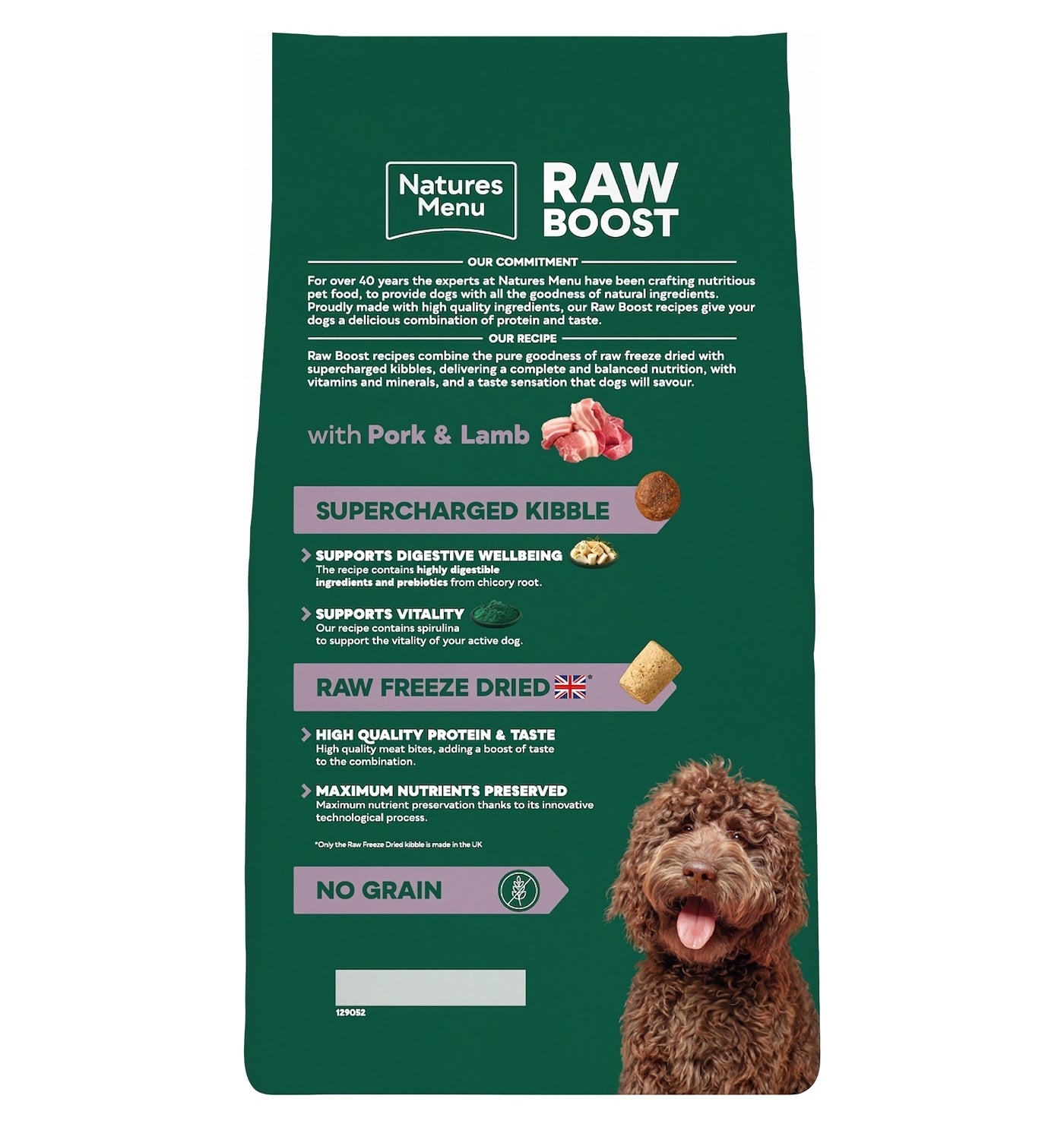 Natures Menu Raw Boost with Pork & Lamb | Freeze Dried Dog Food - Buy Online SPR Centre 