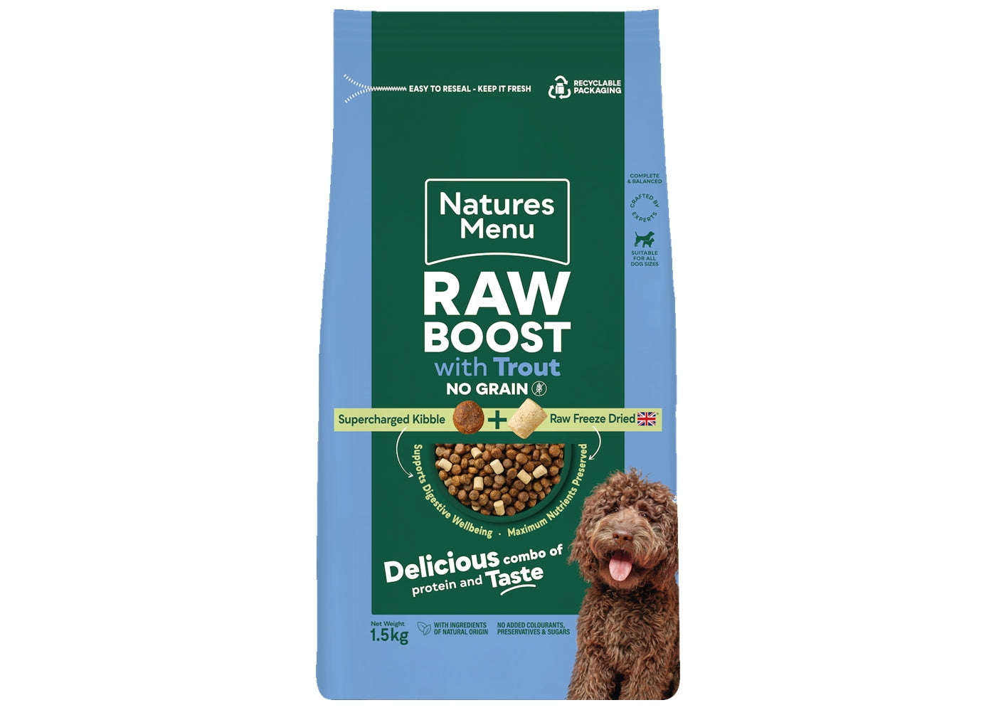 Natures Menu Raw Boost with Trout | Freeze Dried Dog Food - Buy Online SPR Centre UK