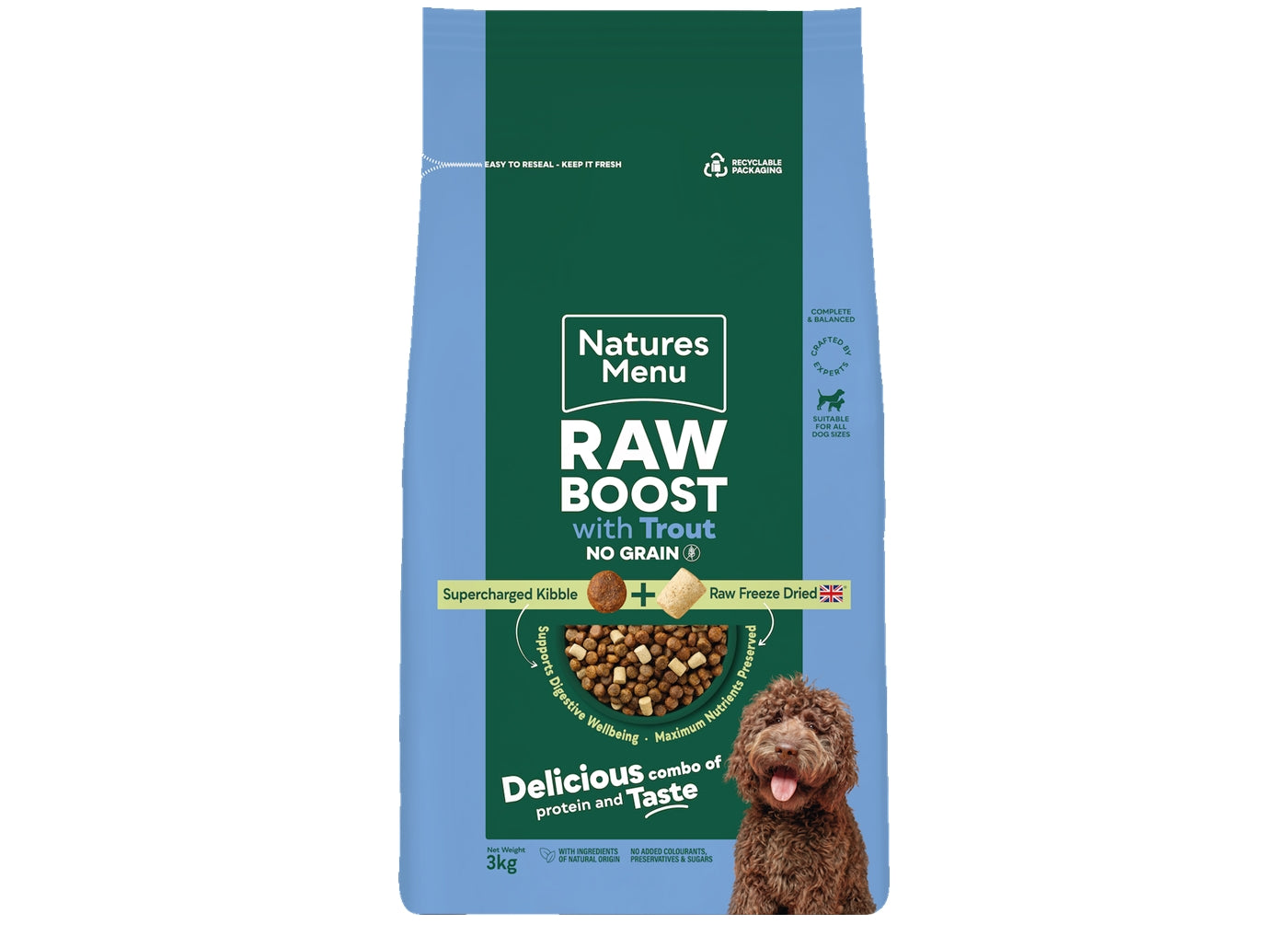 Natures Menu Raw Boost with Trout | Freeze Dried Dog Food - Buy Online SPR Centre UK
