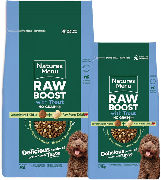 Natures Menu Raw Boost with Trout | Freeze Dried Dog Food - Buy Online SPR Centre UK