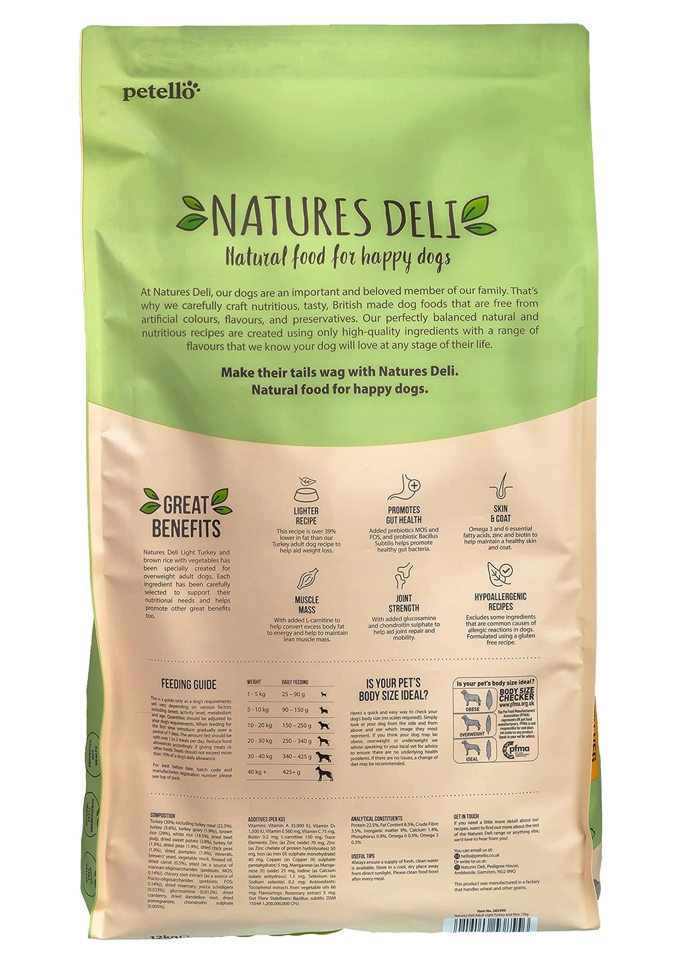 Natures Deli Adult Light Turkey & Rice Dog Food 2kg - Buy Online SPR Centre UK