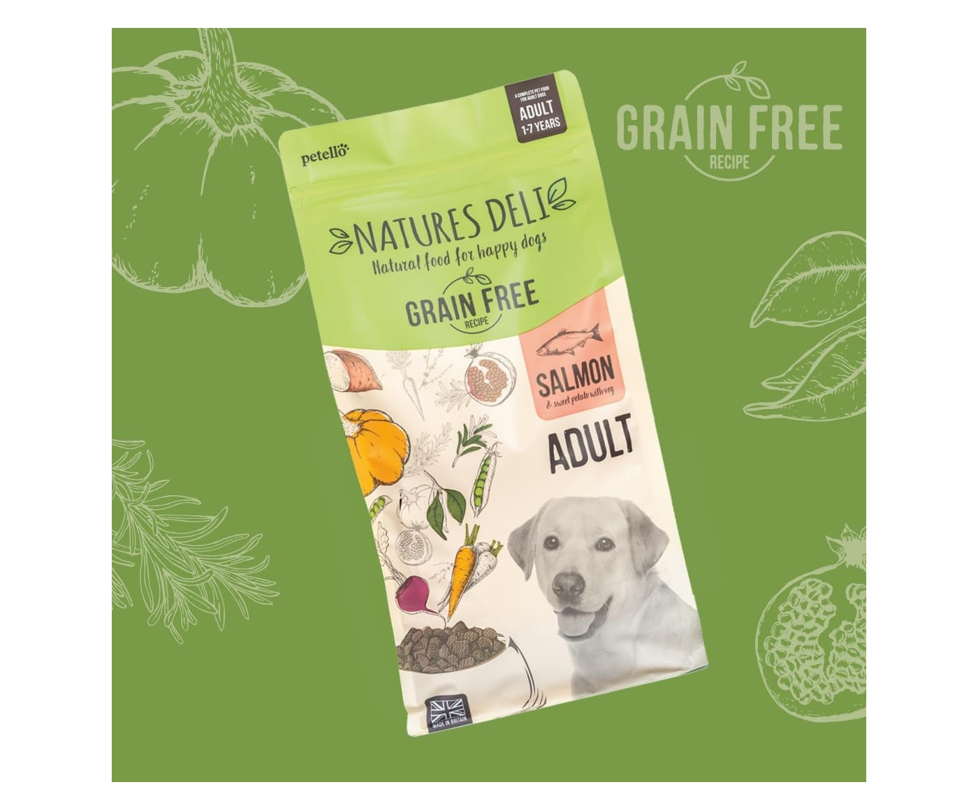 Natures Deli - Adult Grain Free Salmon & Sweet Potato Dog Food - 2kg