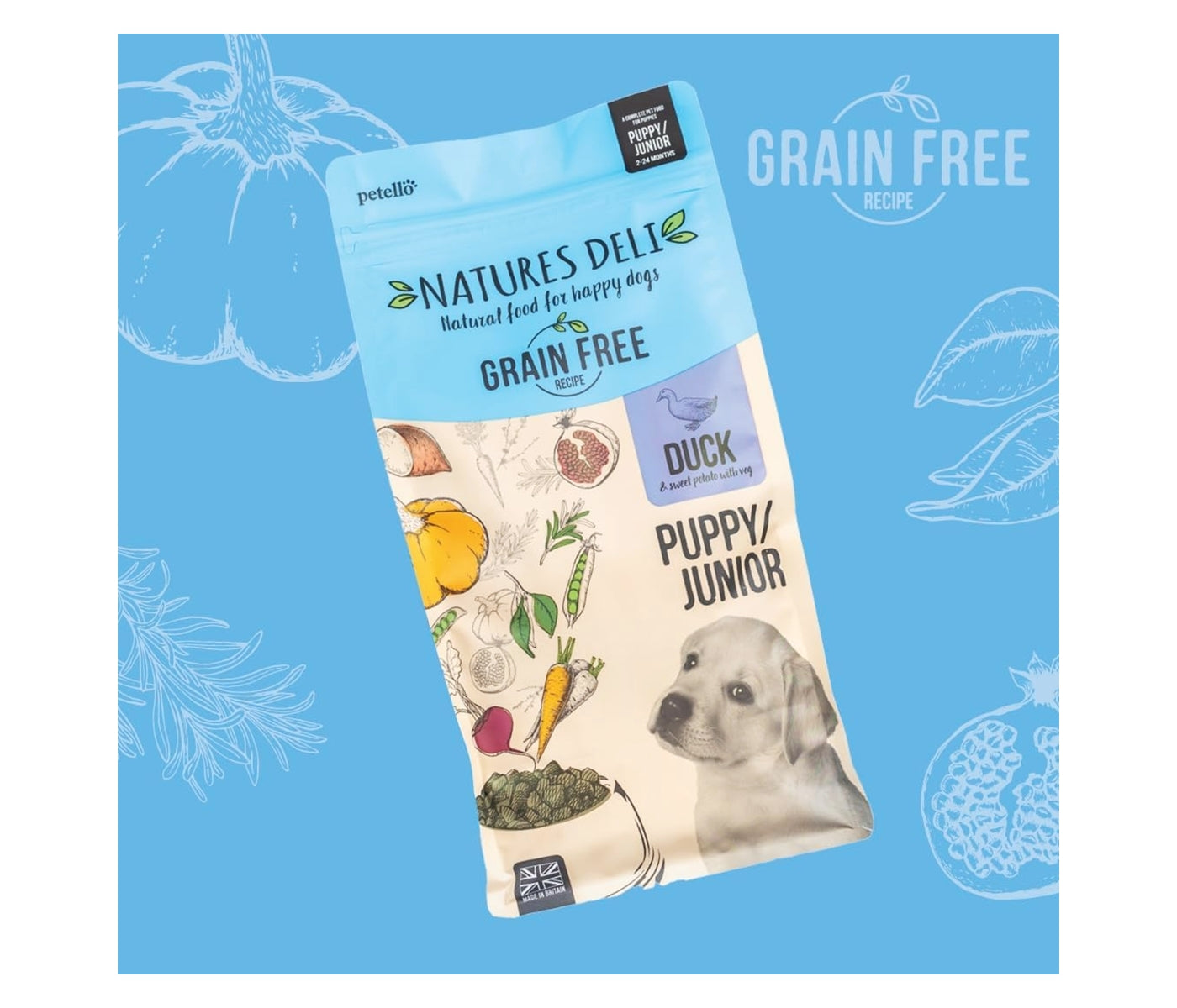Natures Deli - Puppy/Junior Grain Free Duck & Sweet Potato - Buy Online SPR Centre UK