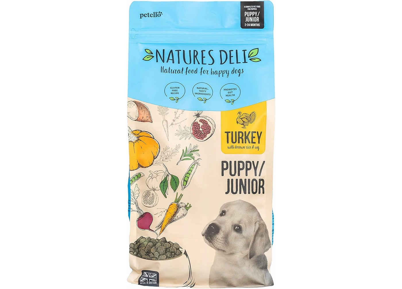 Natures Deli - Puppy/Junior Turkey & Rice 2kg - Buy Online SPR Centre UK