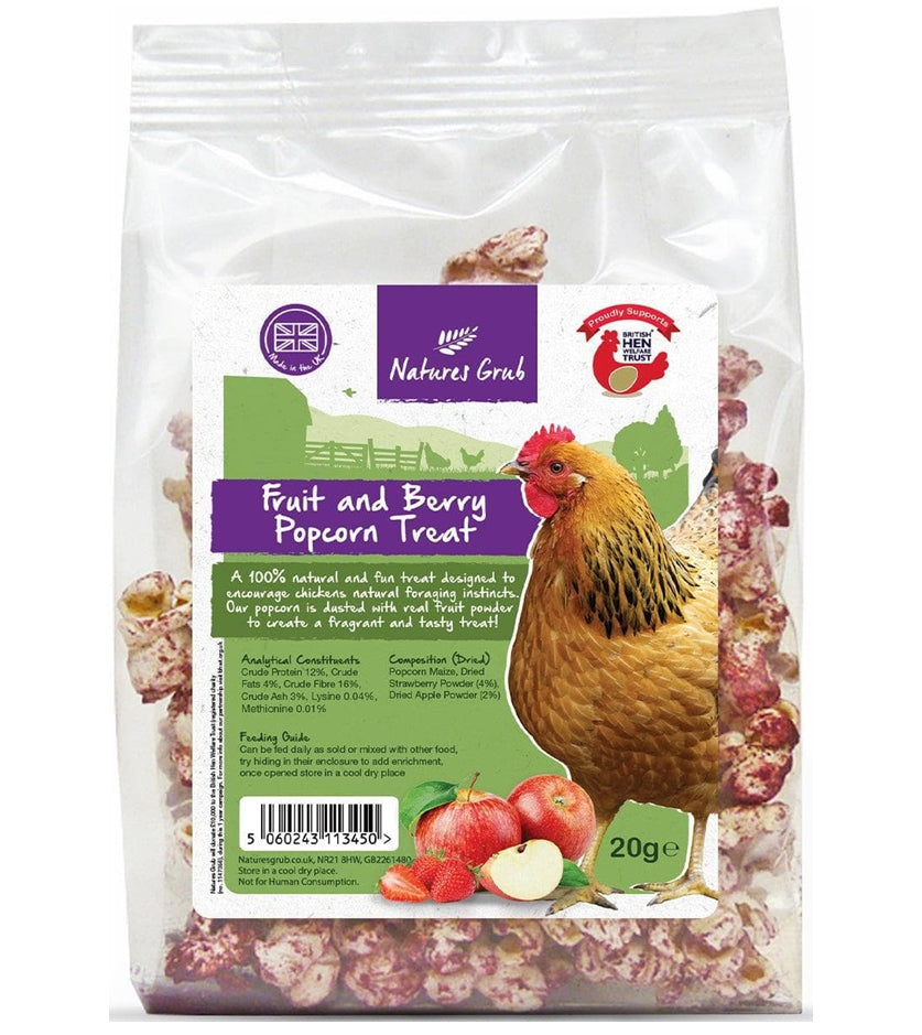 Natures Grub - Fruit & Berry Popcorn Treat for Chickens - Buy Online SPR Centre UK