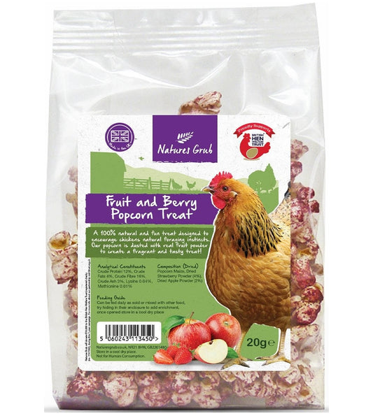Natures Grub - Fruit & Berry Popcorn Treat for Chickens - Buy Online SPR Centre UK