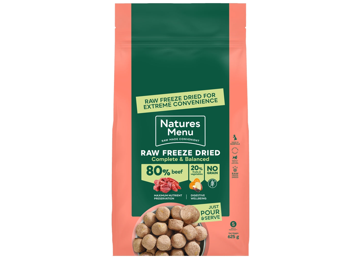 Natures Menu - 80% Beef, Freeze Dried Nuggets | Dog Food - Buy Online SPR Centre UK
