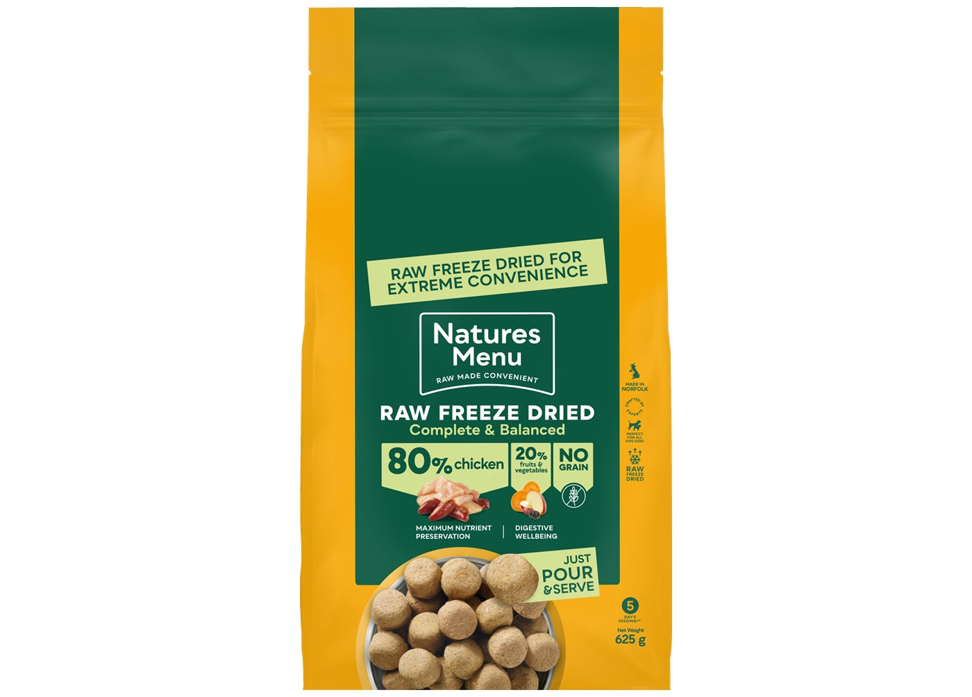 Natures Menu - 80% Chicken Raw Freeze Dried Nuggets - Buy Online SPR Centre UK