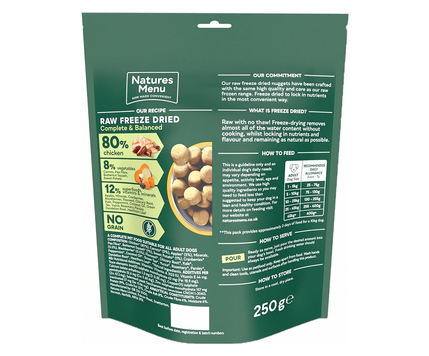 Natures Menu - 80% Chicken Raw Freeze Dried Nuggets - Buy Online SPR Centre UK