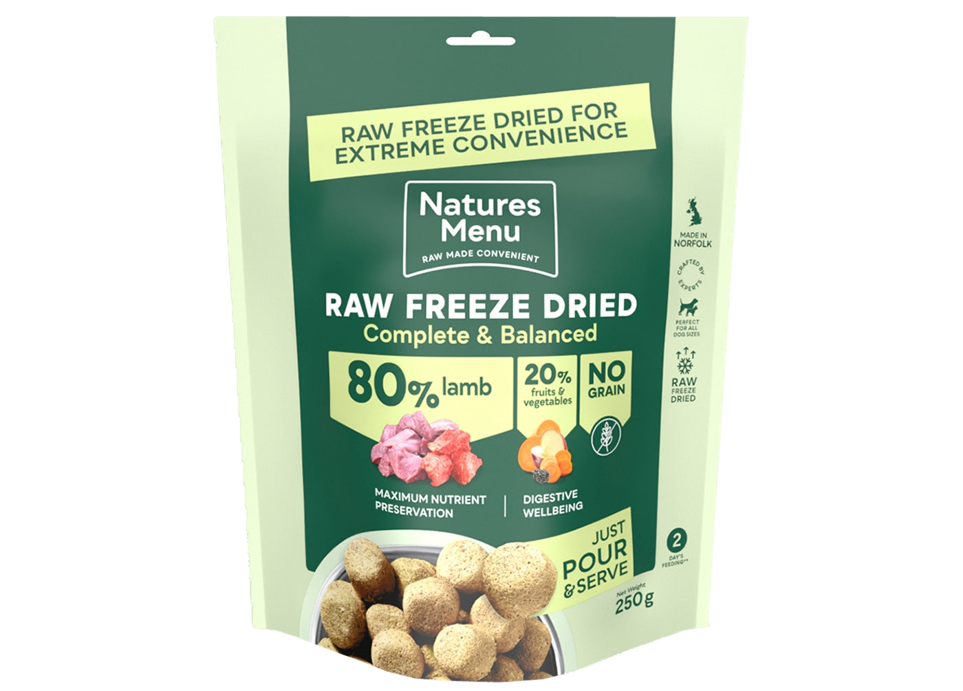Natures Menu - 80% Lamb Freeze Dried Nuggets | Dog Food - Buy Online SPR Centre UK