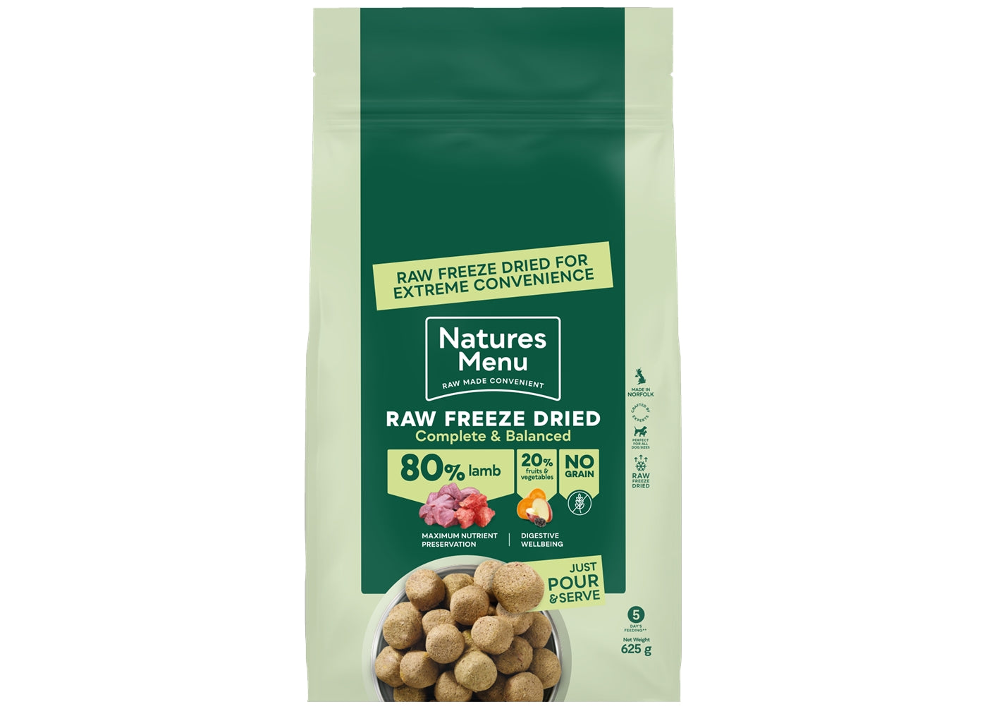 Natures Menu - 80% Lamb Freeze Dried Nuggets | Dog Food - Buy Online SPR Centre UK