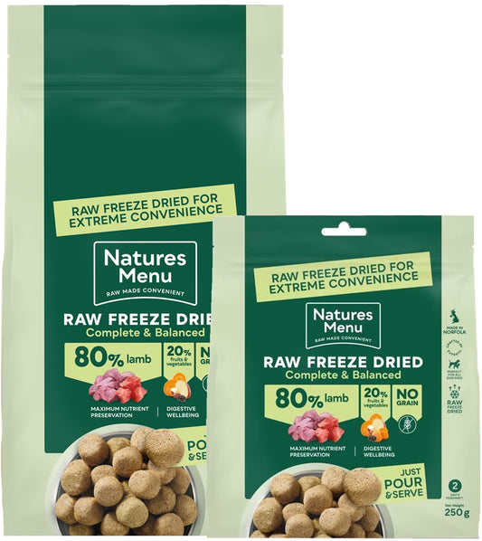 Natures Menu - 80% Lamb Freeze Dried Nuggets | Dog Food - Buy Online SPR Centre UK