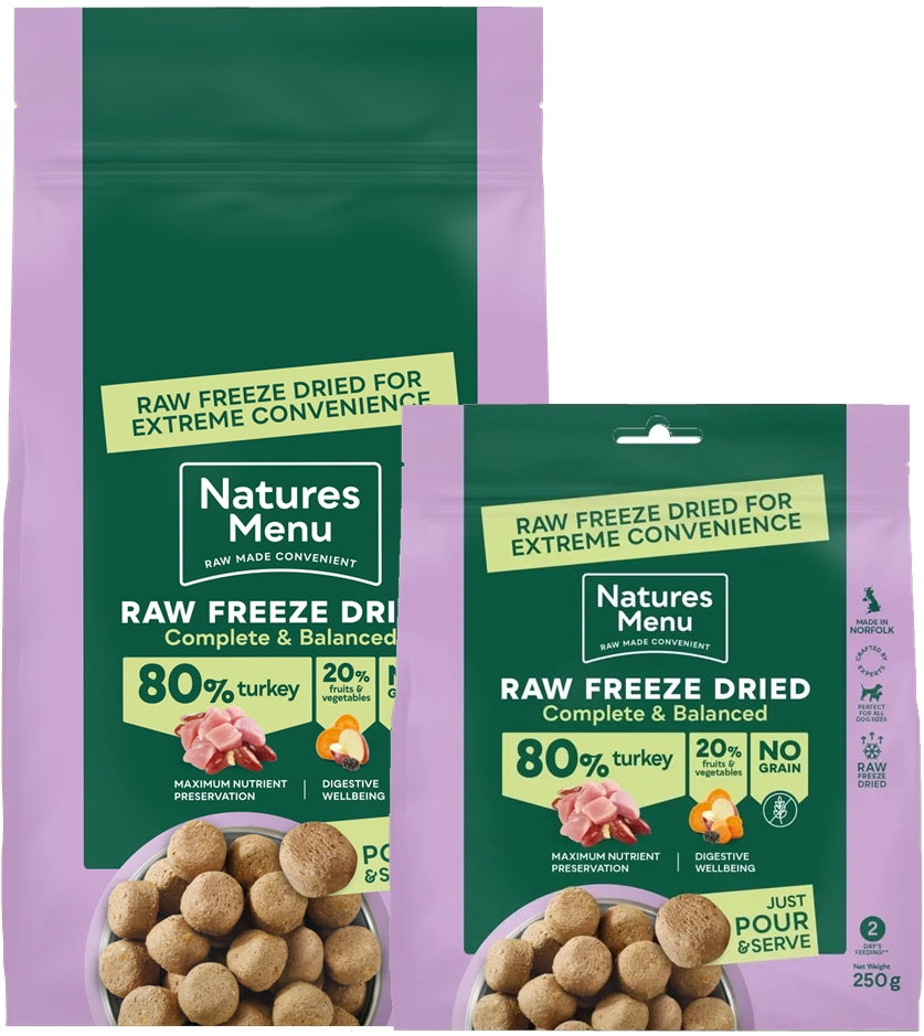 Natures Menu - 80% Turkey Freeze Dried Nuggets - Buy Online SPR Centre UK