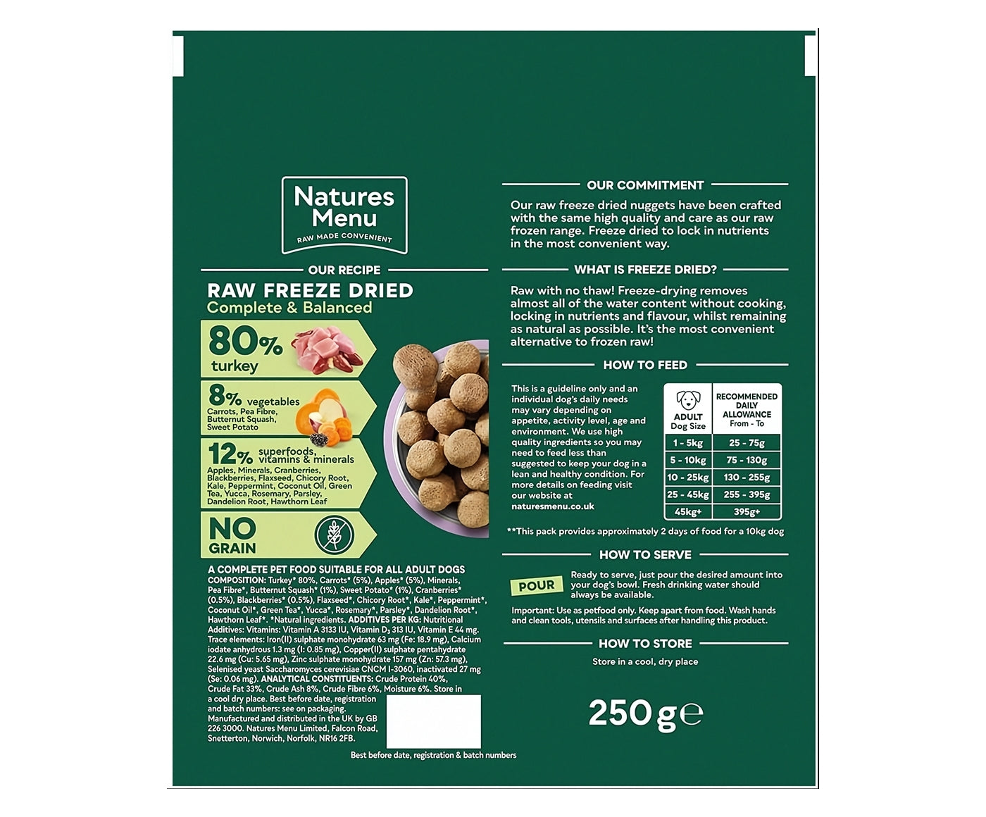 Natures Menu - 80% Turkey Freeze Dried Nuggets - Buy Online SPR Centre UK