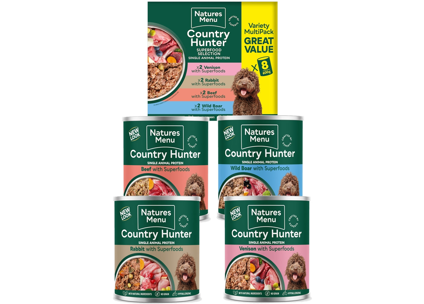 Natures Menu - Country Hunter Superfood Meat Selection 8 x 600g Cans