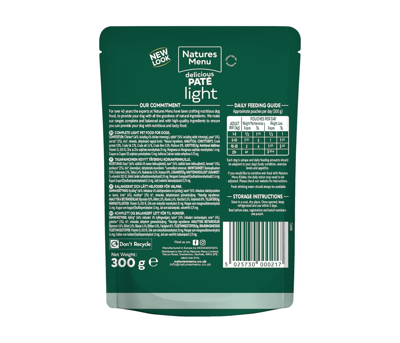 Natures Menu - Light Chicken with Rabbit 8x300g - Buy Online SPR Centre UK
