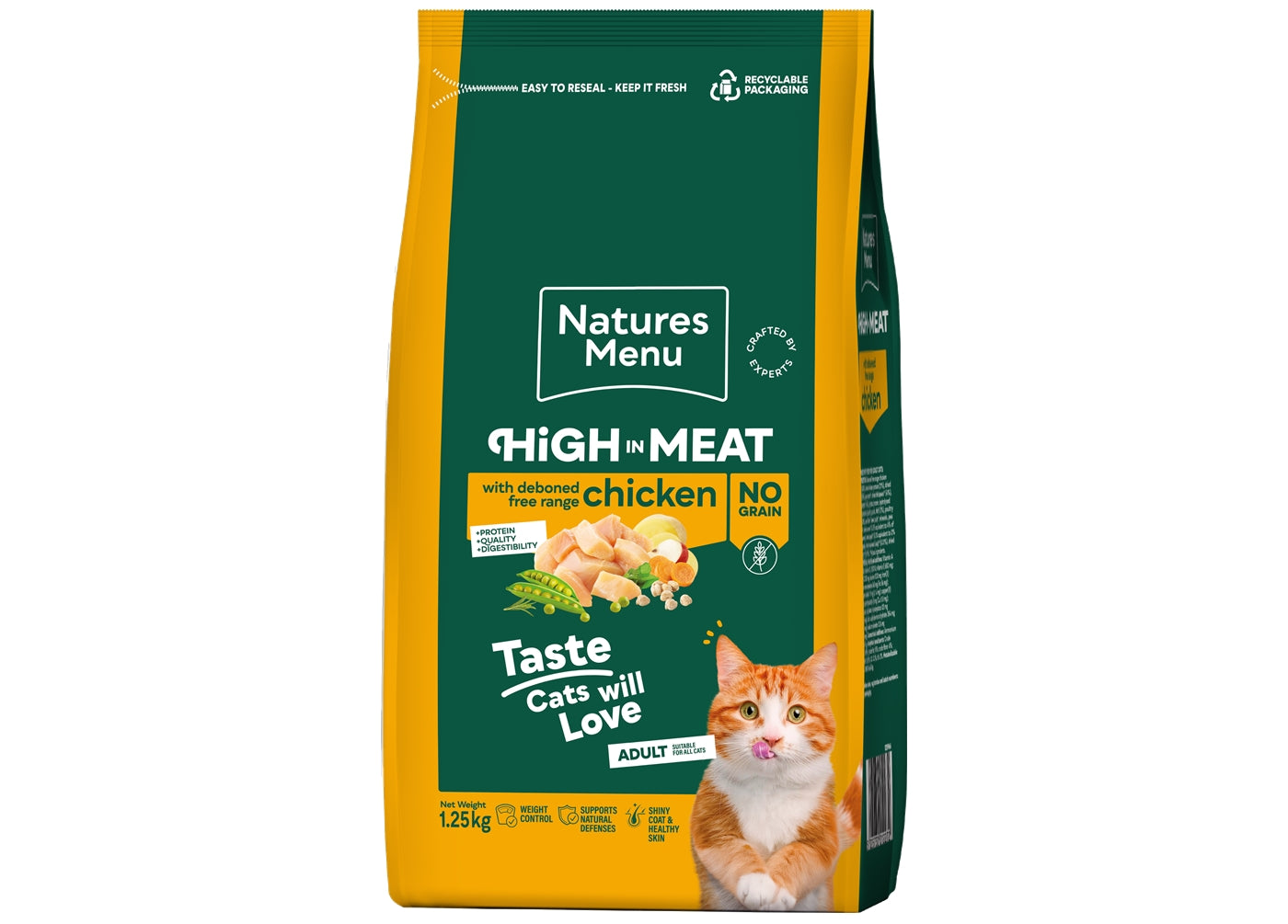 Natures Menu - High in Meat with Chicken Dry Cat Food 1.25kg - Buy Online SPR Centre UK