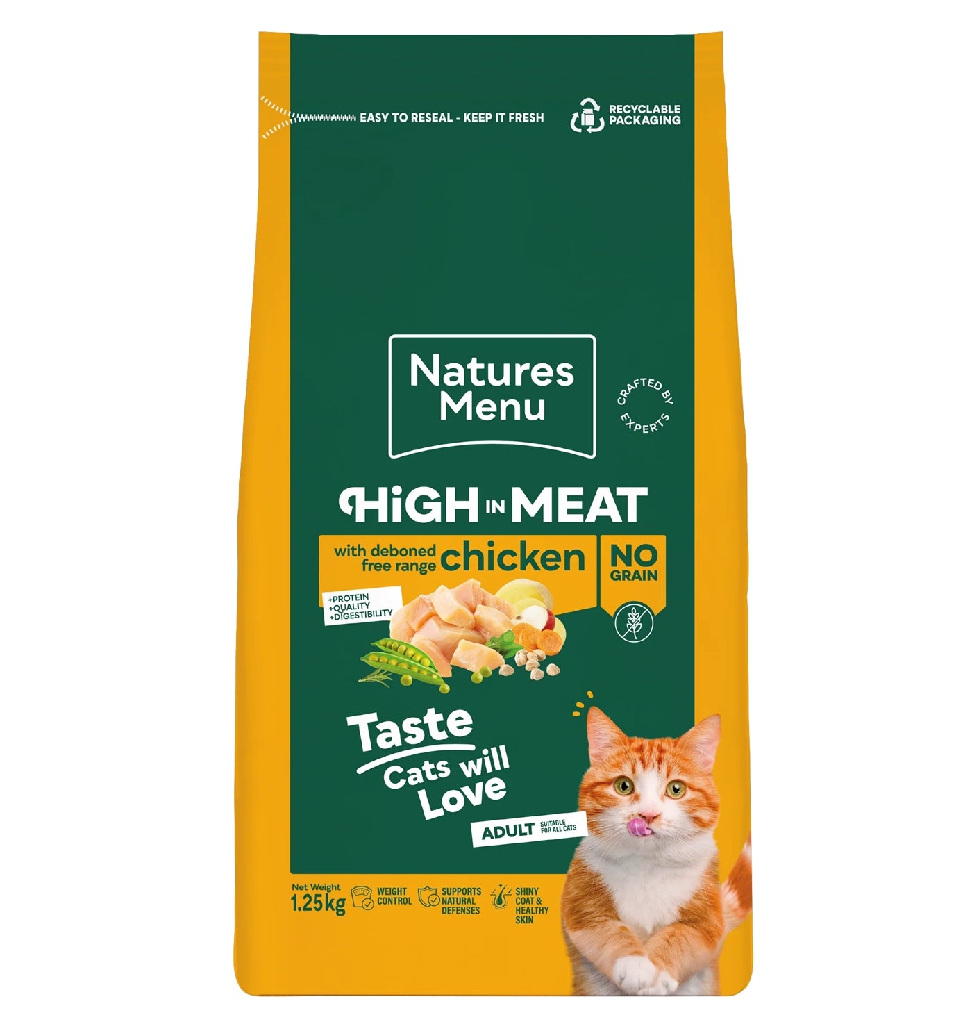 Natures Menu - High in Meat with Chicken Dry Cat Food 1.25kg - Buy Online SPR Centre UK