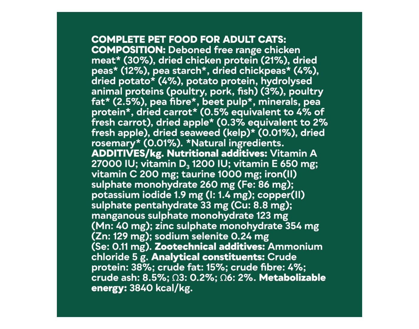 Natures Menu - High in Meat with Chicken Dry Cat Food 1.25kg - Buy Online SPR Centre UK