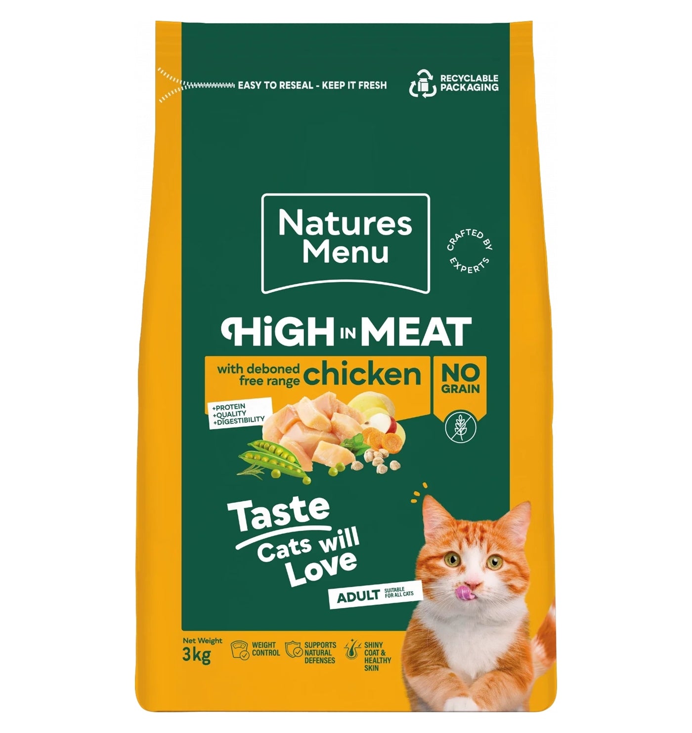 Natures Menu - High in Meat with Chicken Dry Cat Food 3kg - Buy Online SPR Centre UK