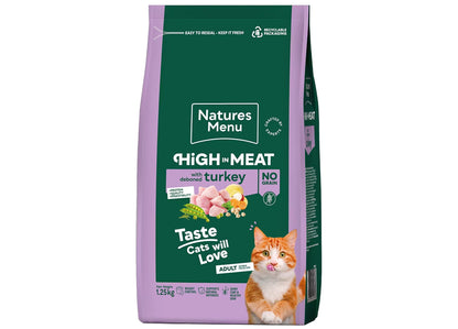 Natures Menu - High in Meat with Turkey Dry Cat Food 1.25kg - Buy Online SPR Centre UK