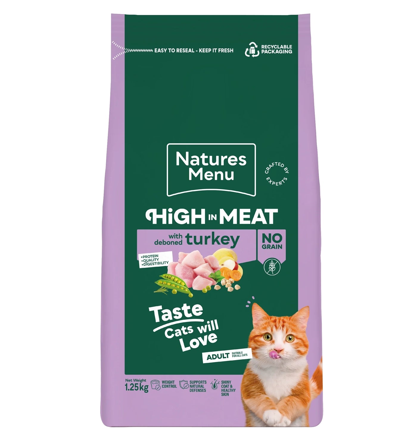 Natures Menu - High in Meat with Turkey Dry Cat Food 1.25kg - Buy Online SPR Centre UK