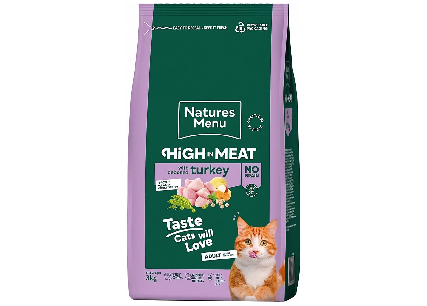 Natures Menu - High in Meat with Turkey Dry Cat Food 3kg - Buy Online SPR Centre UK