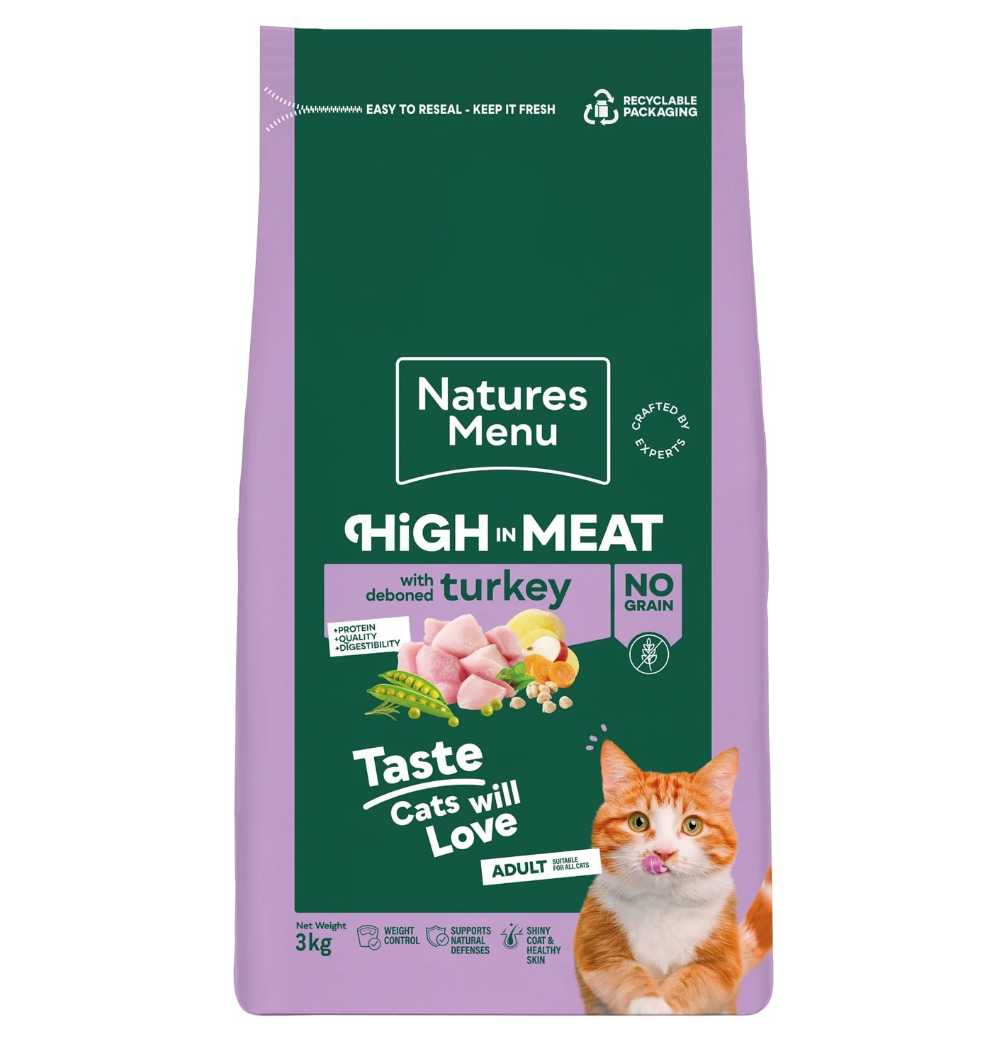 Natures Menu - High in Meat with Turkey Dry Cat Food 3kg - Buy Online SPR Centre UK