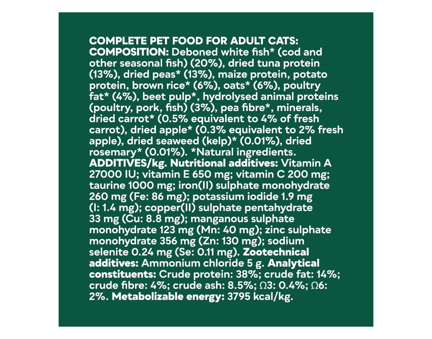 Natures Menu - High in Meat with White Fish Dry Cat Food 1.25kg - Buy Online SPR Centre UK